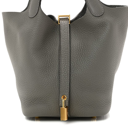 Hermes Taurillon Clemence Picotin Lock 18 PM Gris Meyer 8 of 11