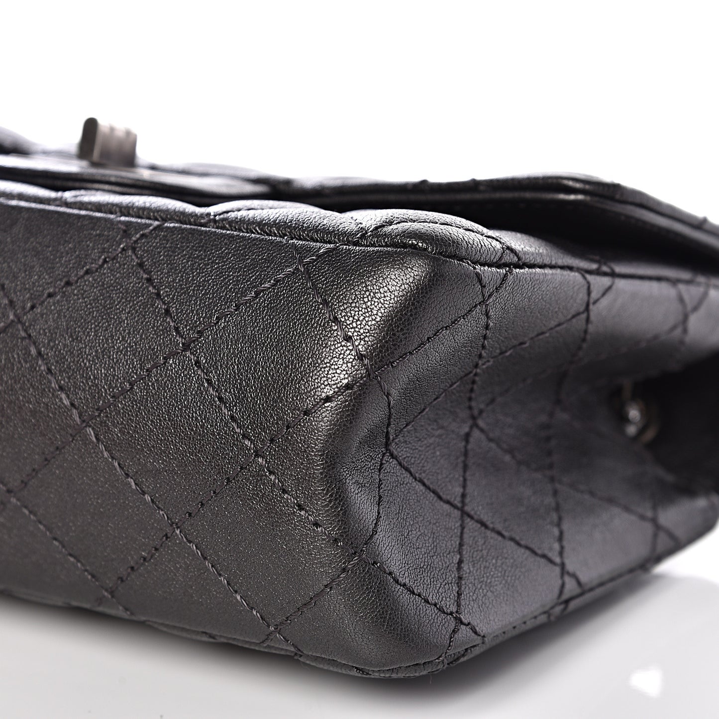Sheepskin Quilted 2.55 Reissue Mini Flap Dark Grey