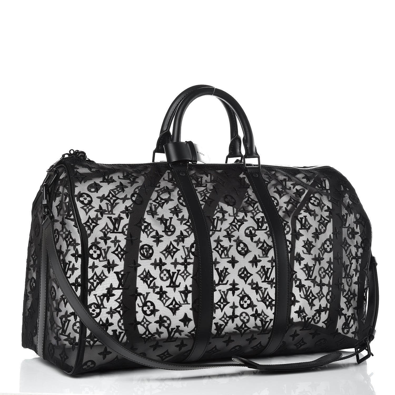 Louis Vuitton Monogram See Through Keepall Bandouliere 50 Black 4 of 13