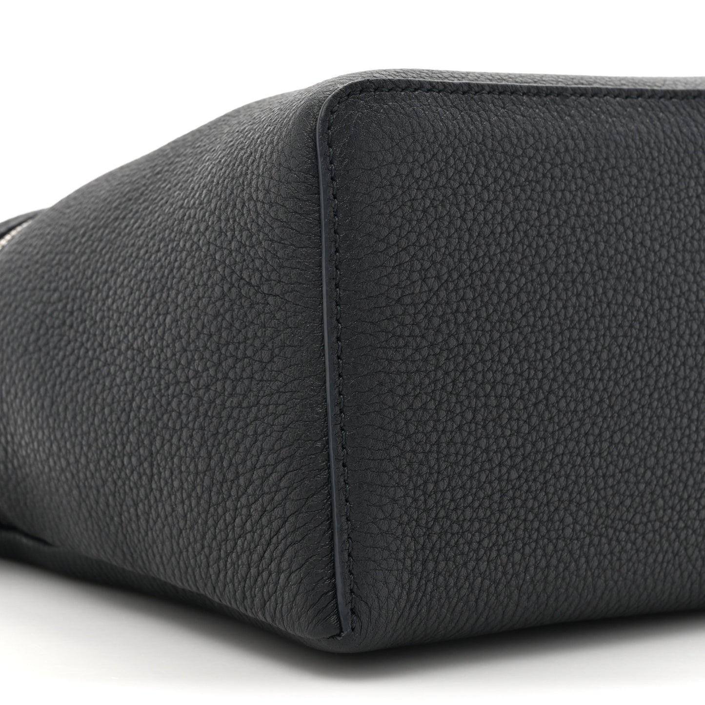 Grained Calfskin Braided L27 Extra Pocket Pouch Blue Marine Whisper White