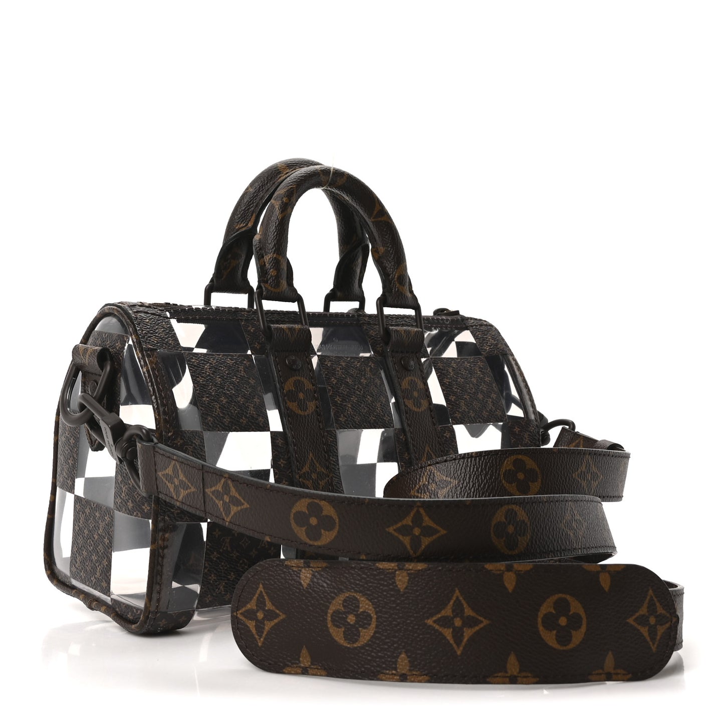 PVC Monogram Chess Keepall Bandouliere 25
