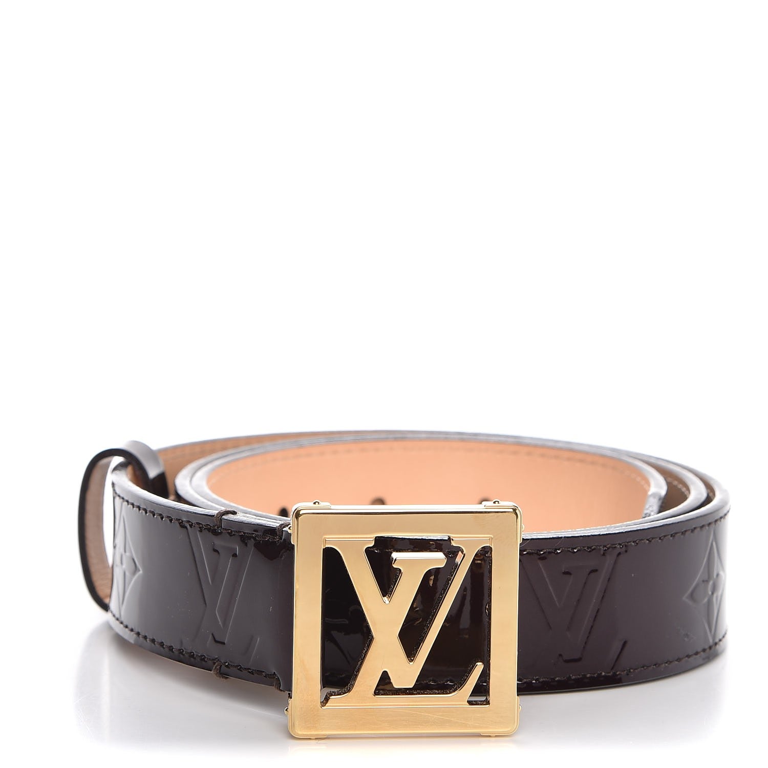 Louis Vuitton Vernis LV Frame Belt 85 34 Amarante 1 of 9