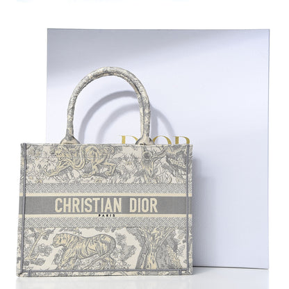 Christian Dior Canvas Embroidered Medium Dioriviera Toile De Jouy Book Tote Gray 11 of 11