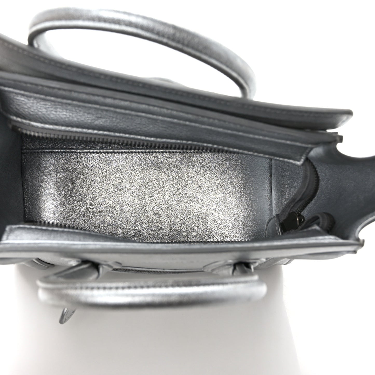 Laminated Lambskin Nano Luggage Silver