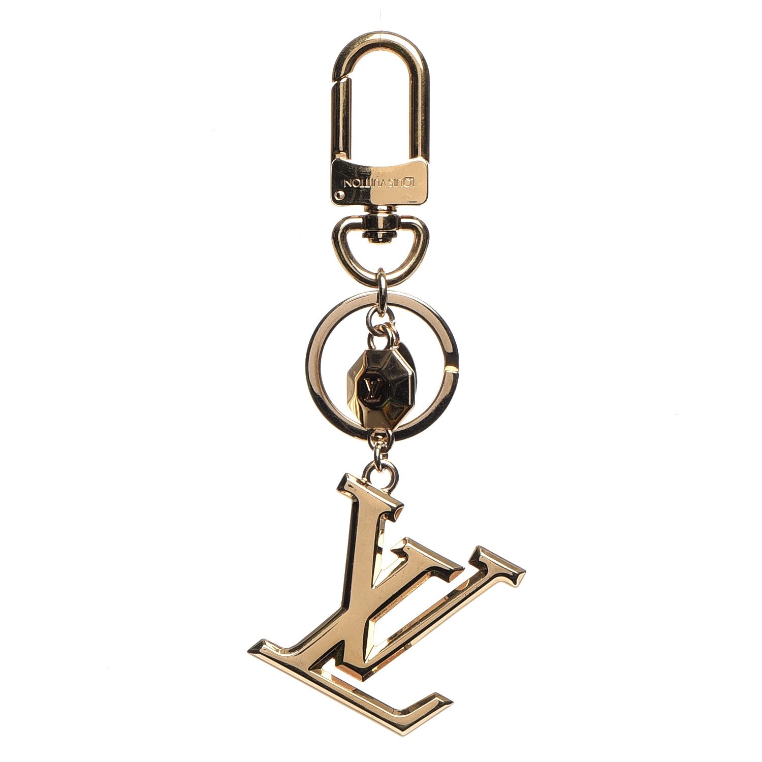 Louis Vuitton LV Facettes Bag Charm Key Holder Gold 1 of 6