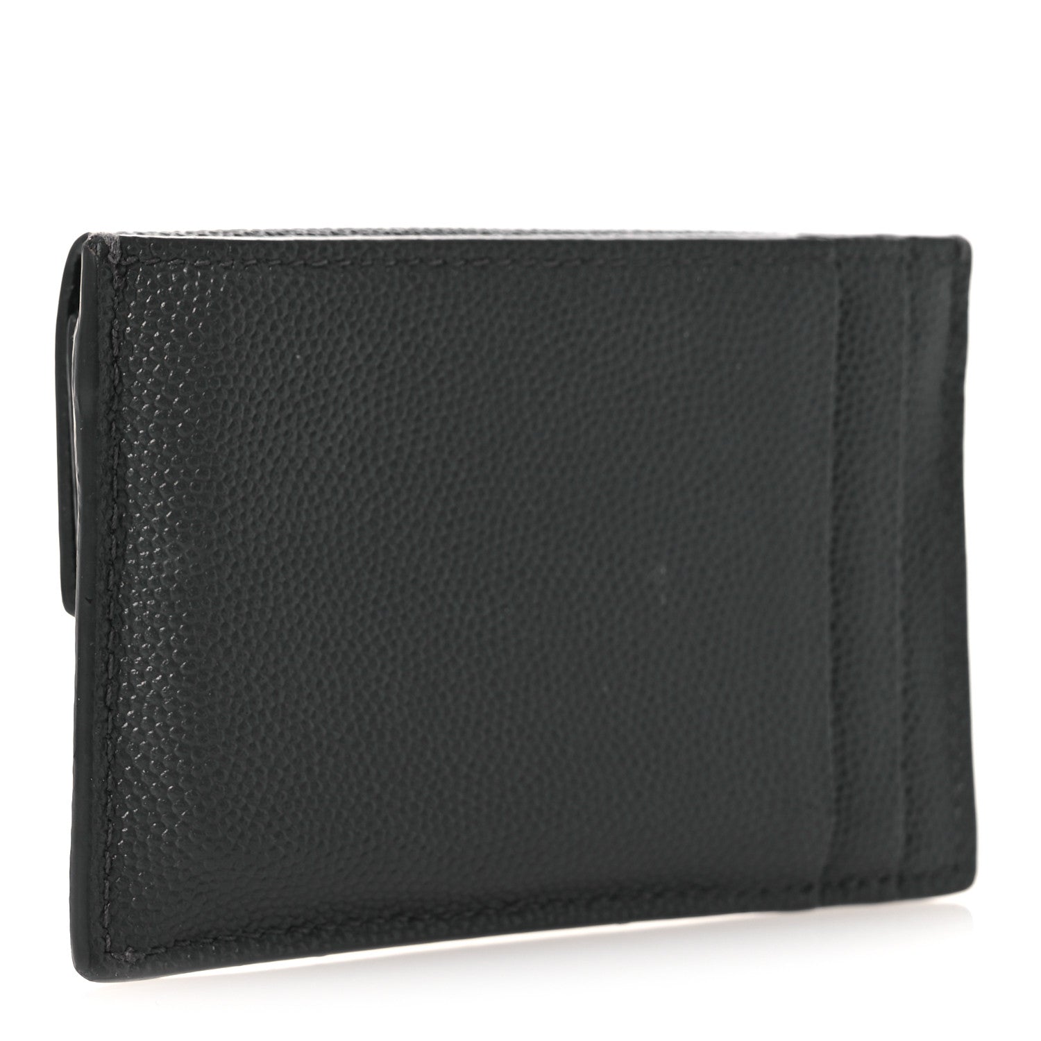 Saint Laurent Grain De Poudre Uptown Monogram Card Case Storm 3 of 9