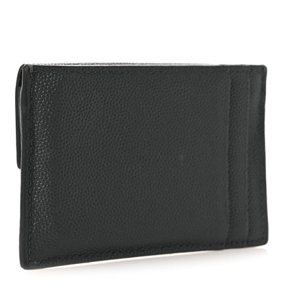 Saint Laurent Grain De Poudre Uptown Monogram Card Case Storm 3 of 9