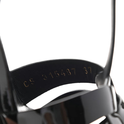 Saint Laurent Patent Tribute 105 Platform Sandals 37 Black 8 of 11