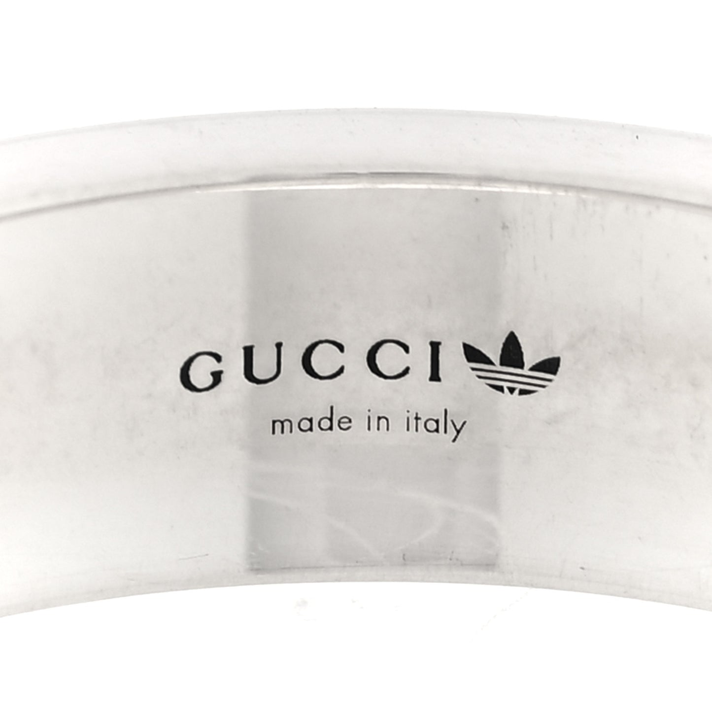 X ADIDAS Sterling Silver Trefoil GG Monogram Band Ring 61 9.75