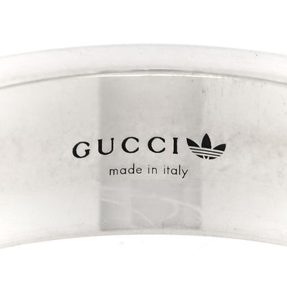 Gucci X ADIDAS Sterling Silver Trefoil GG Monogram Band Ring 61 9.75 5 of 5
