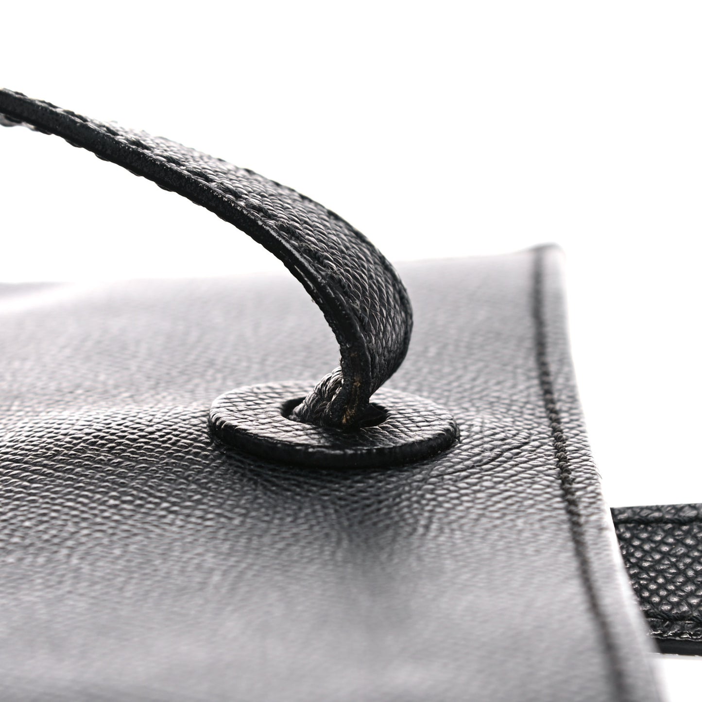 Grained Calfskin Shopping Tote Black
