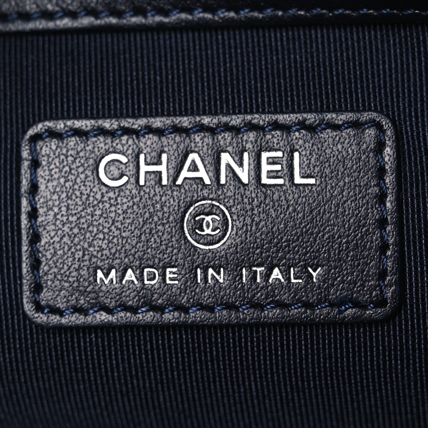 Chanel Canvas Studded CC Medium Cosmetic Pouch Navy 6 of 12