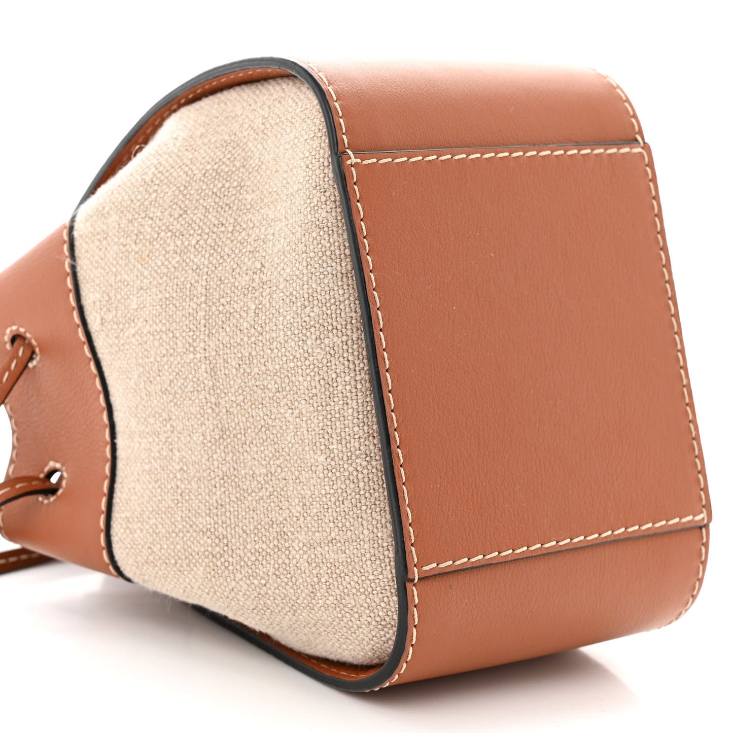 Calfskin Canvas Mini Hammock Shoulder Bag Natural Tan