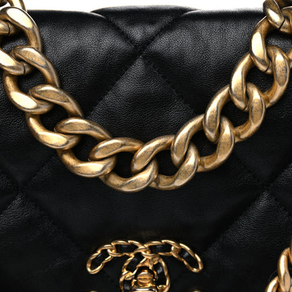 Chanel Lambskin Quilted Large Chanel 19 Flap Black 14 of 16