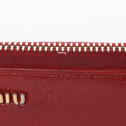 Miu Miu Grained Calfskin Zip Around Wallet Rosso 6 of 14