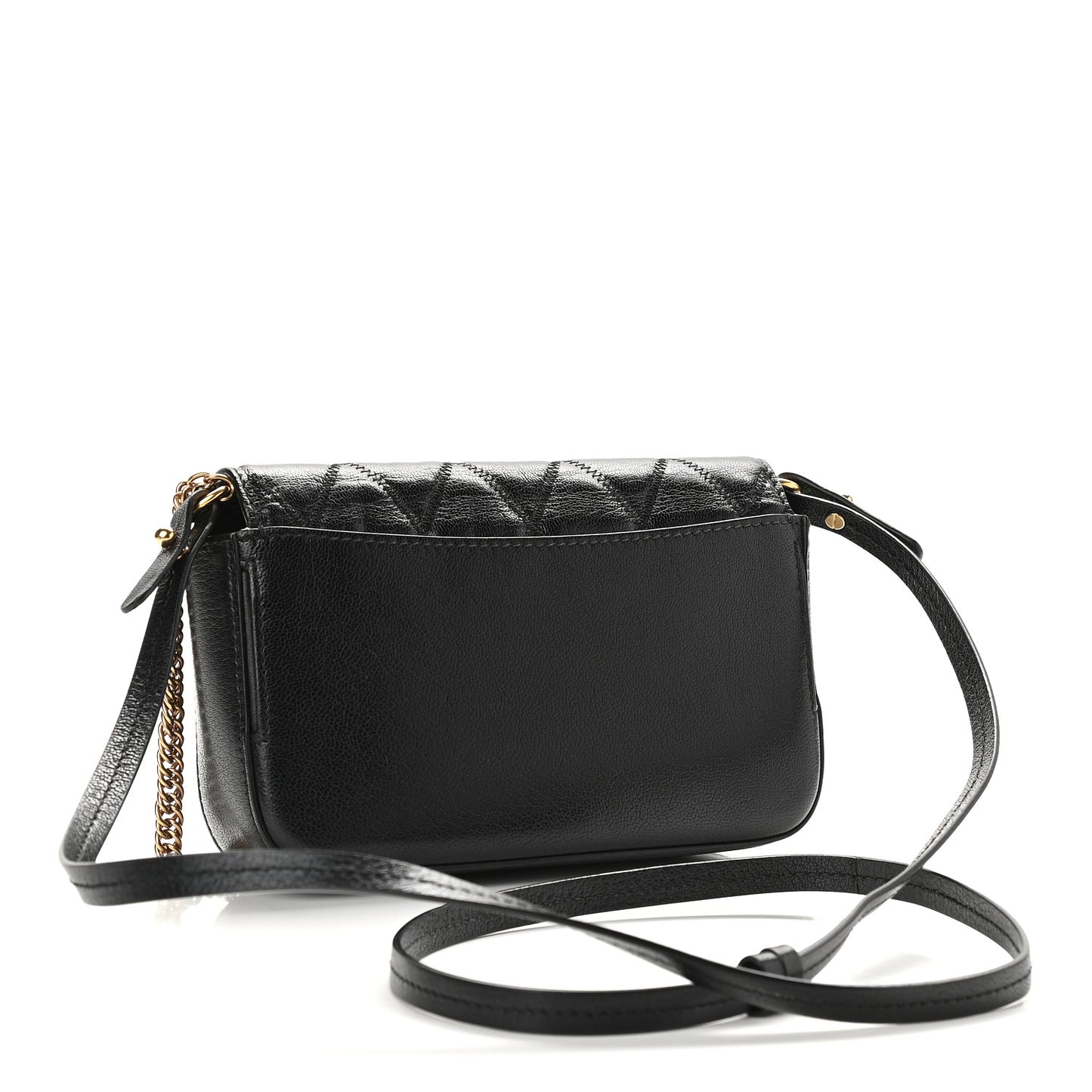 Goatskin Quilted GV3 Mini Pocket Convertible Bag Black