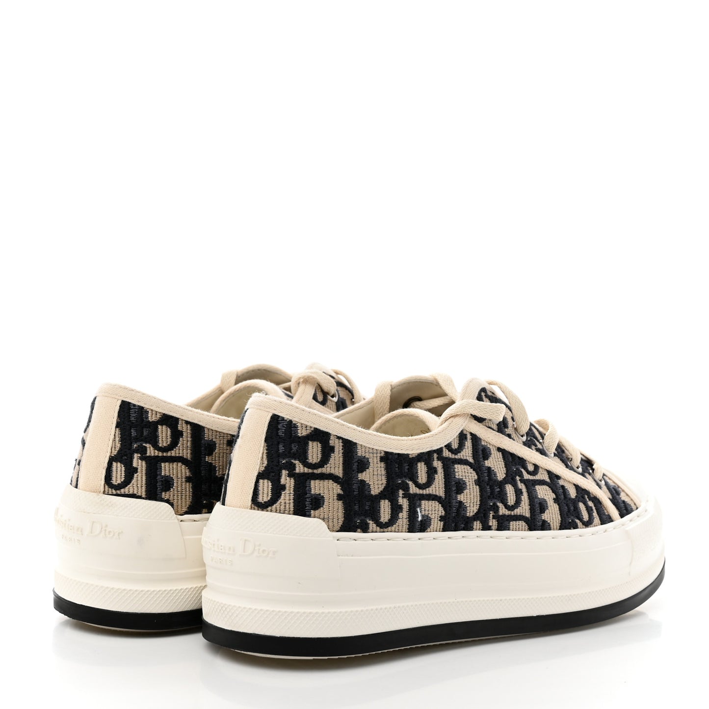 Canvas Oblique Walk'N'Dior Low Top Sneakers 36.5 Deep Blue