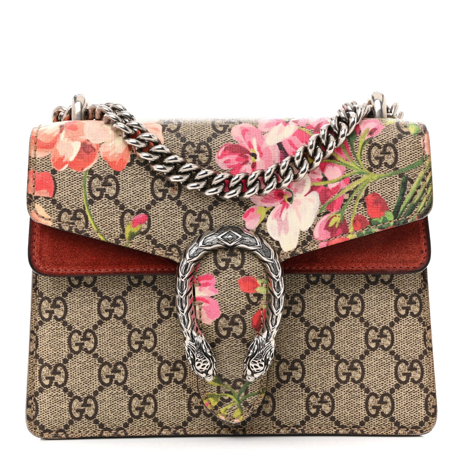 Gucci GG Supreme Monogram Blooms Mini Dionysus Shoulder Bag Beige Multicolor Dry Rose 1 of 14