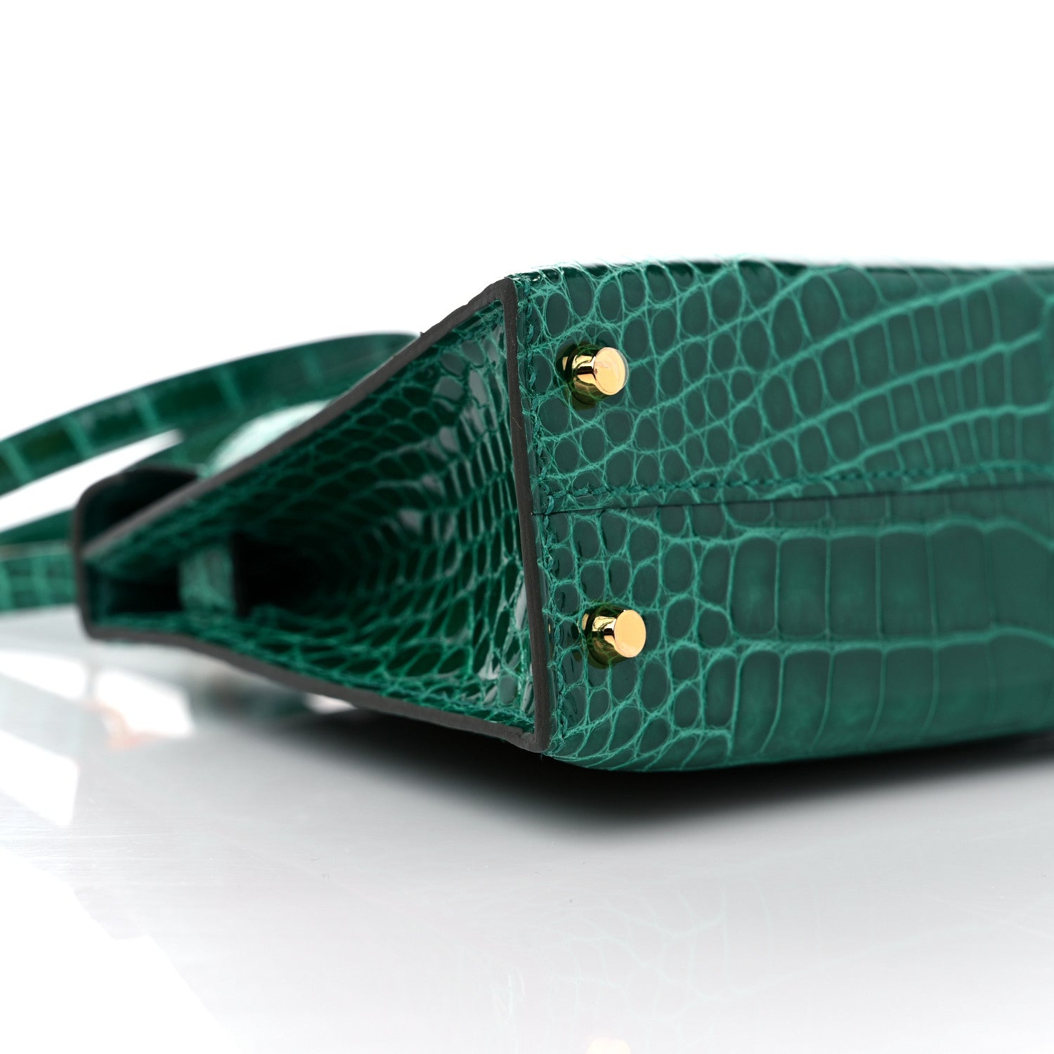 Hermes Shiny Alligator Mini Kelly Sellier 20 Vert Emeraude 8 of 11