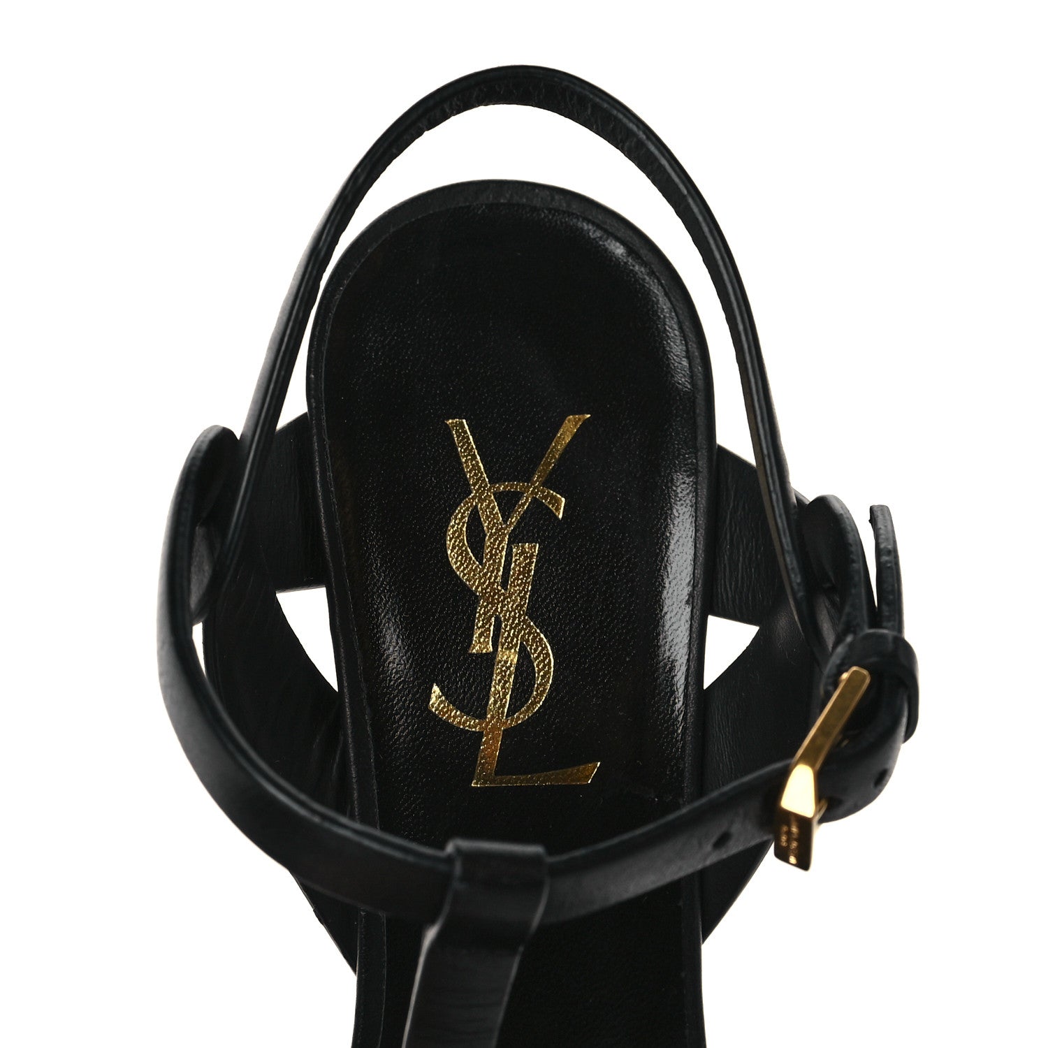 Saint Laurent Calfskin Tribute 75 Platform Sandals 36.5 Black 7 of 9