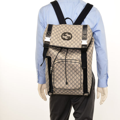 Gucci GG Supreme Monogram Large Interlocking G Double Buckle Backpack Navy 2 of 7