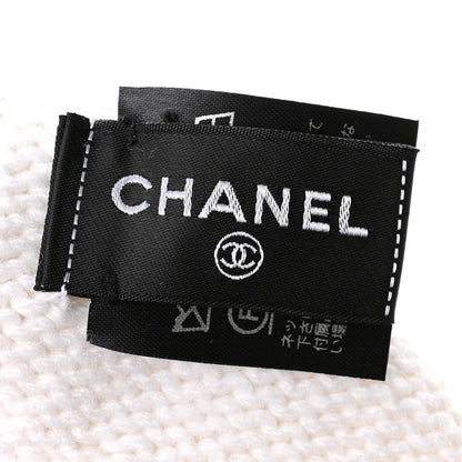 Chanel Cashmere CC Knitted Beanie Hat Black White 8 of 11
