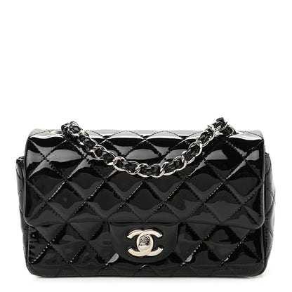 Chanel Patent Calfskin Quilted Mini Rectangular Flap Black 1 of 10