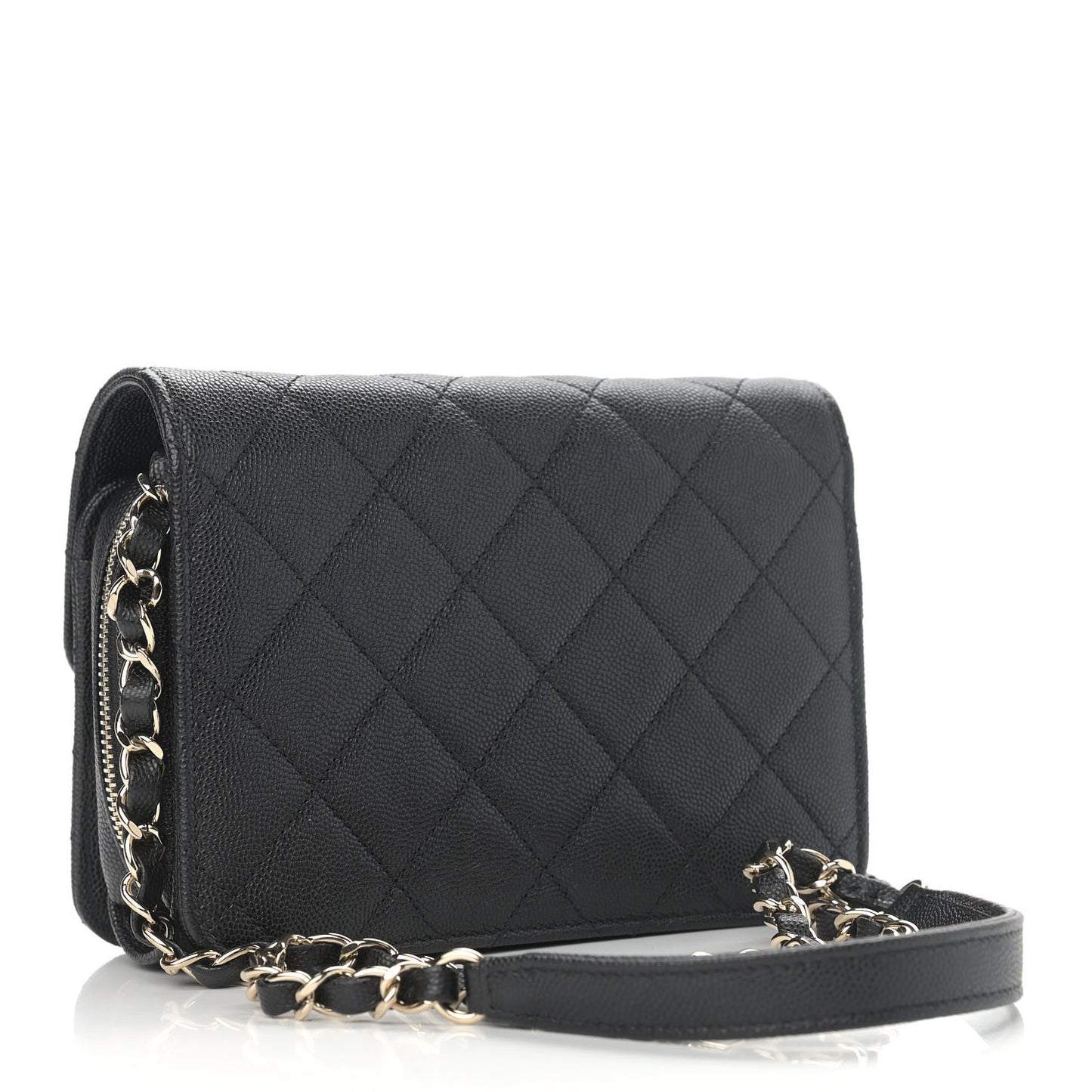 Caviar Quilted Like A Wallet Flap Black