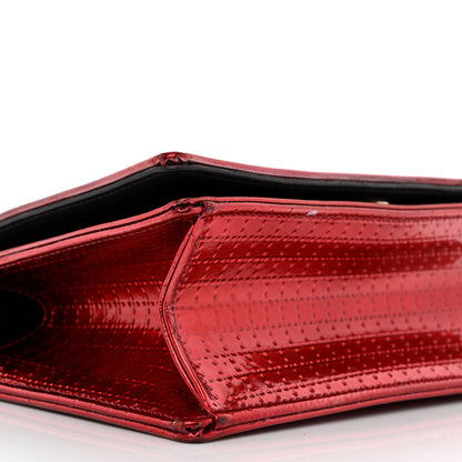 Christian Dior Metallic Patent Micro-Cannage Small Diorama Flap Bag Red 9 of 17