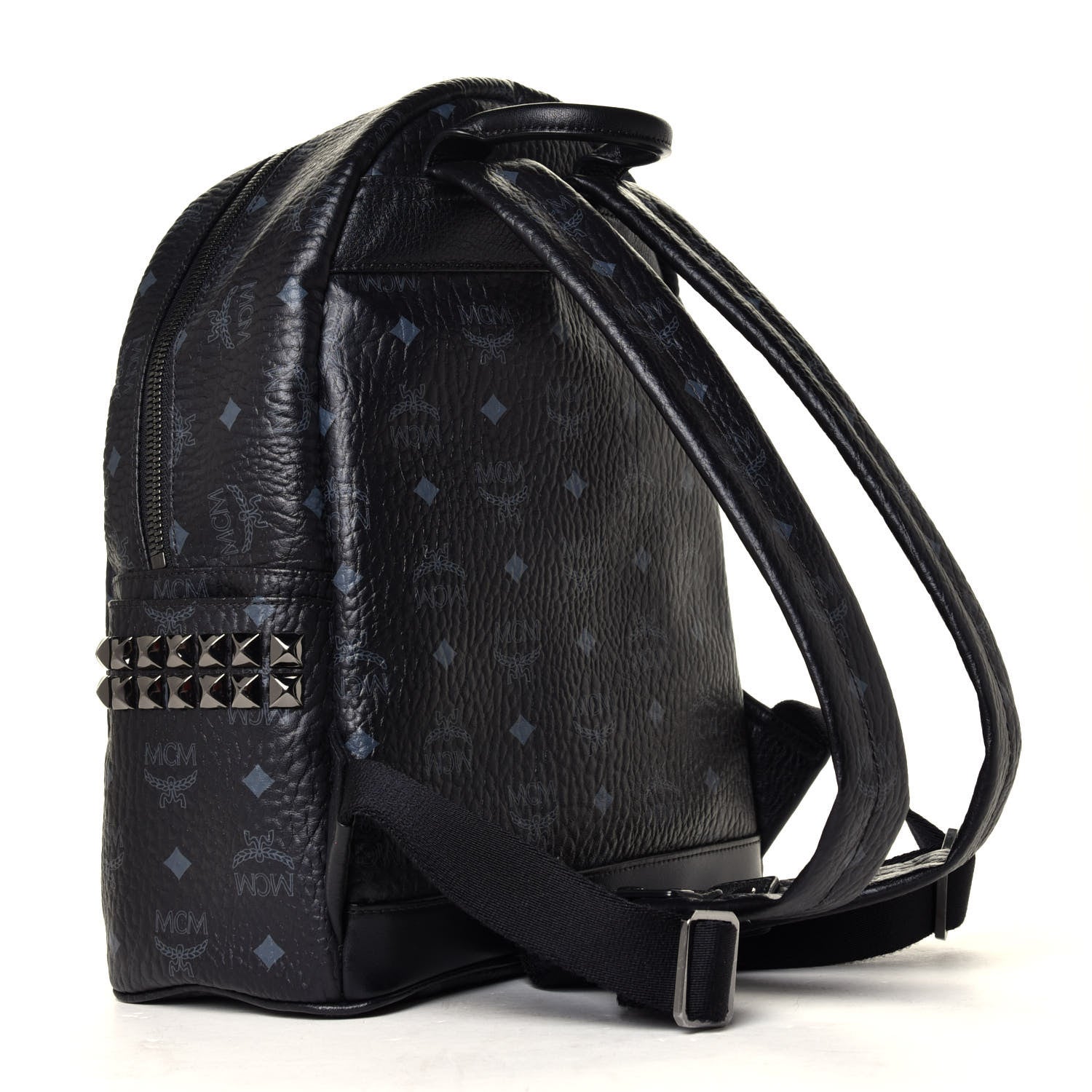 MCM Visetos Small Side Stud Stark Backpack Black 2 of 4