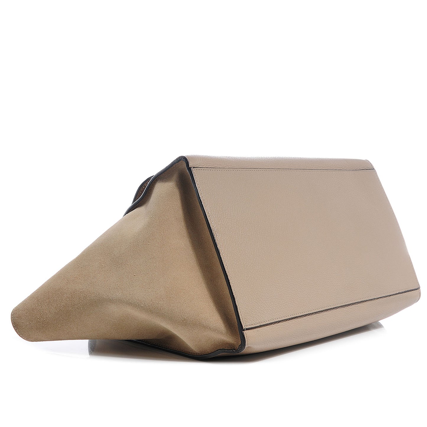Drummed Calfskin and Suede Large Trapeze Dune