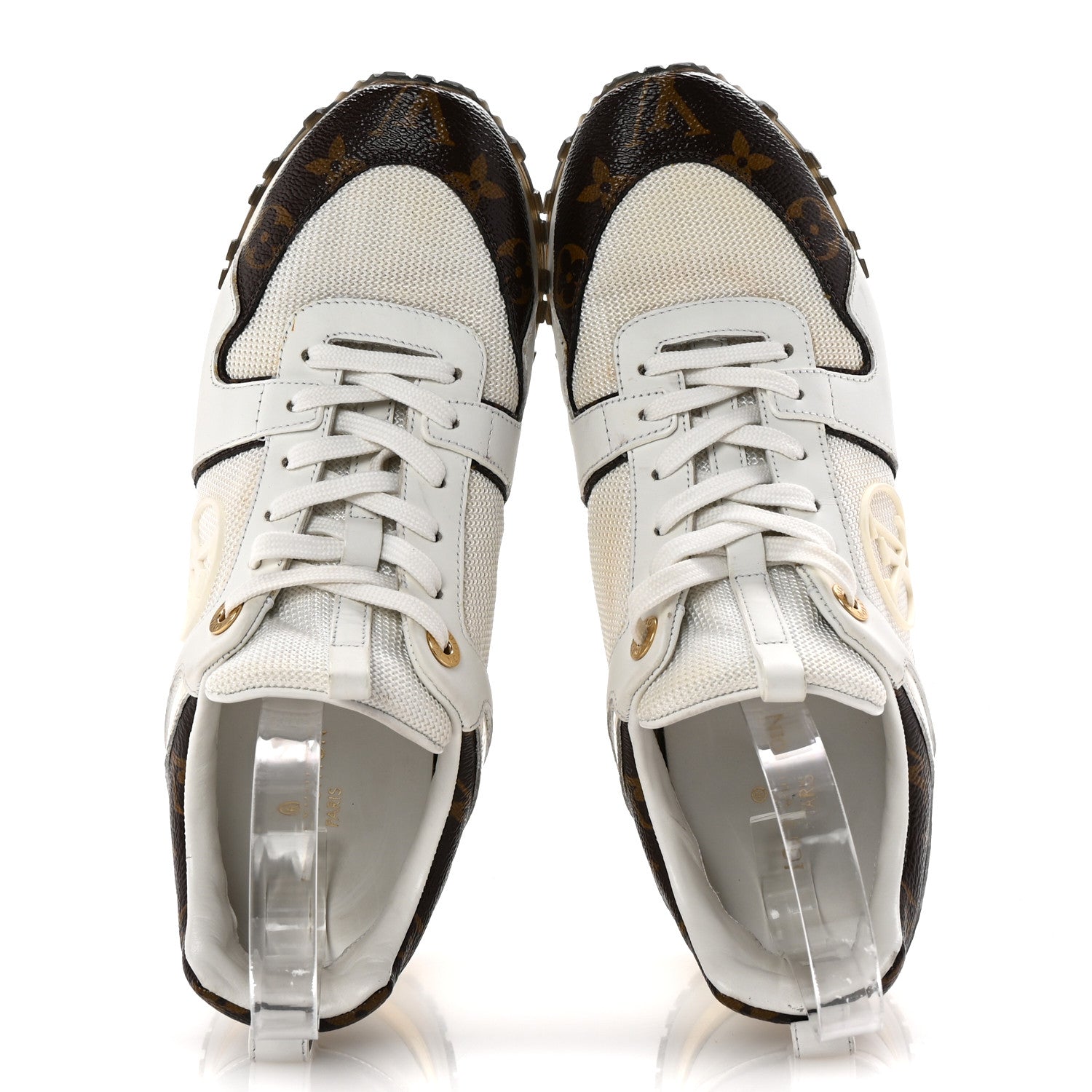 Louis Vuitton Calfskin Monogram Run Away Sneakers 38 White 2 of 9