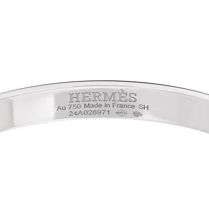 Hermes 18K White Gold Diamond PM Collier De Chien Bracelet SH 3 of 4