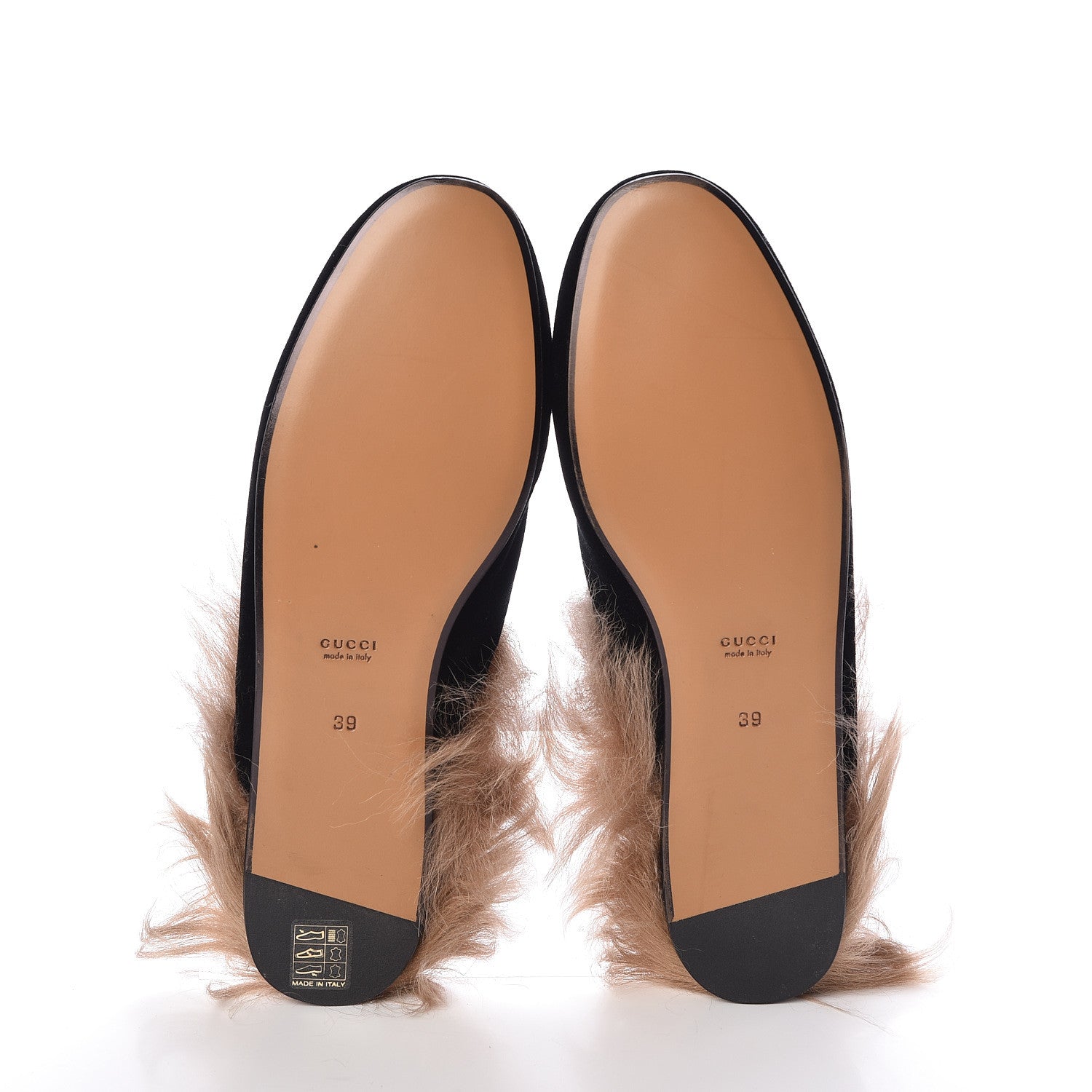 Gucci Velvet Fur Womens Princetown Slippers 39 Black 5 of 8