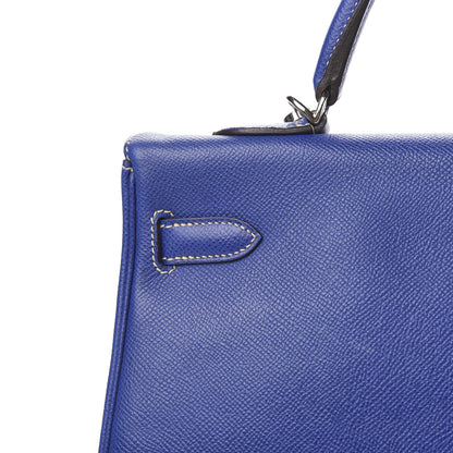 Hermes Epsom Candy Kelly Retourne 35 Bleu Electrique Mykonos 34 of 36