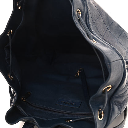 Chanel Sheepskin Caviar Quilted Daily Round Backpack Blue 5 of 10
