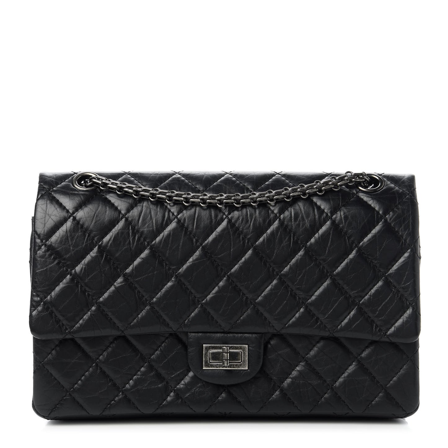 Aged Calfskin Quilted 2.55 Reissue 226 Flap Black