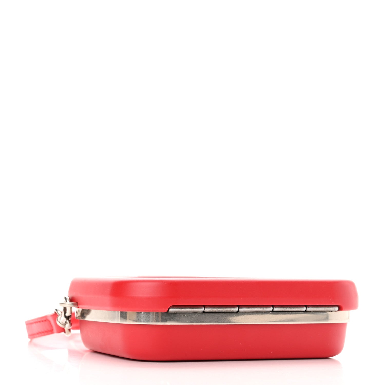 Balenciaga Recycled Plastic Calfskin Embossed Mini Lunch Box Case with Strap Red 4 of 10