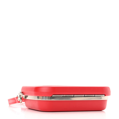 Balenciaga Recycled Plastic Calfskin Embossed Mini Lunch Box Case with Strap Red 4 of 10