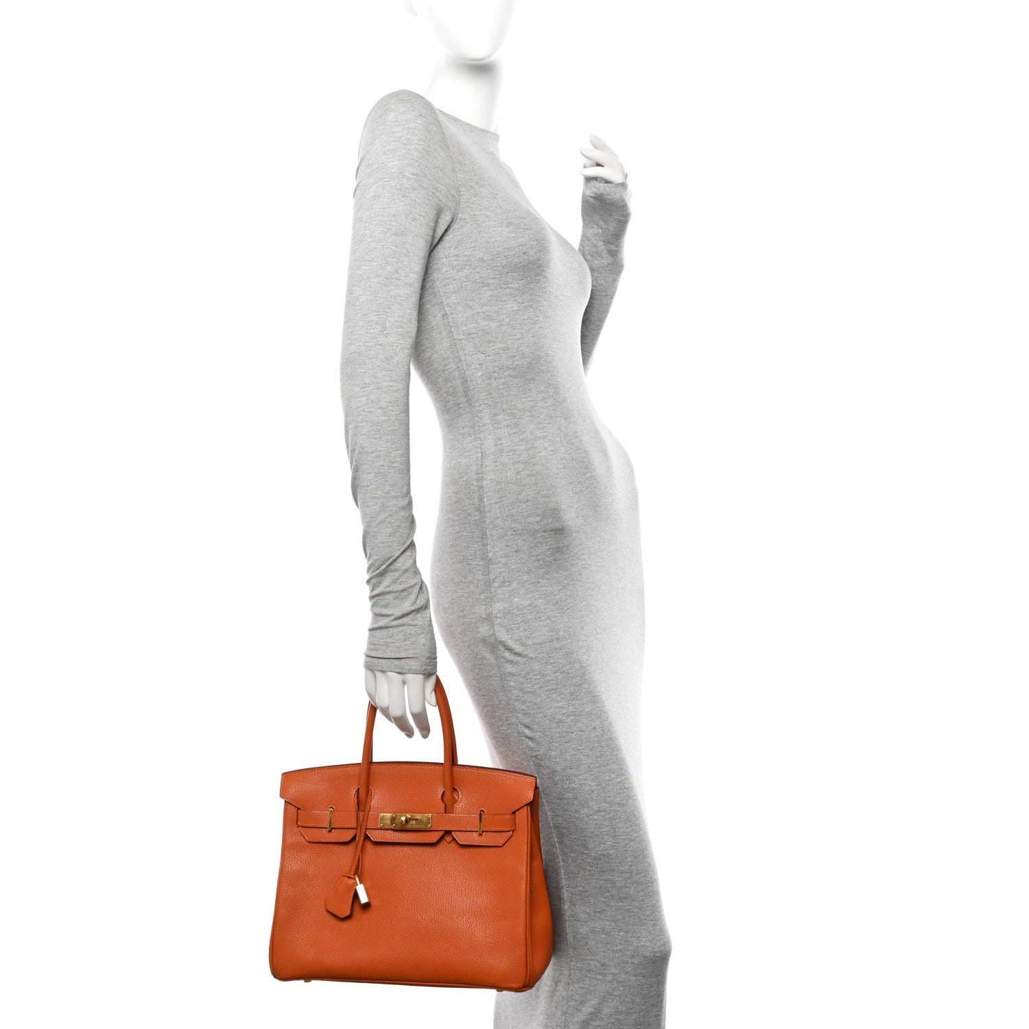 Hermes Chevre Mysore Birkin 30 Orange 2 of 12