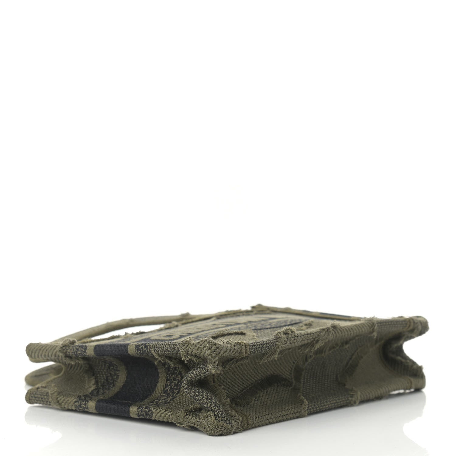 Christian Dior Canvas Embroidered Camouflage Mini Book Tote Green 4 of 11