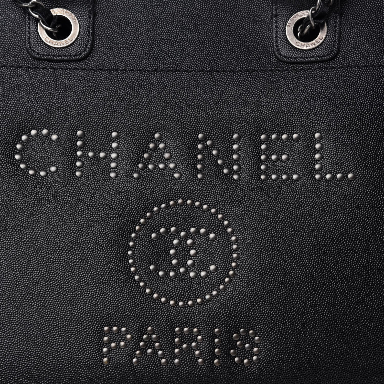 Chanel Caviar Small Studded Deauville Tote Black 10 of 10