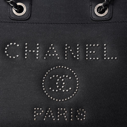 Chanel Caviar Small Studded Deauville Tote Black 10 of 10