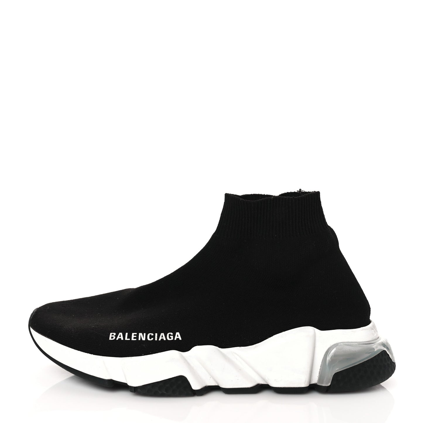 Neoprene Knit Womens Speed Clear Sole Sneakers 37 Black White