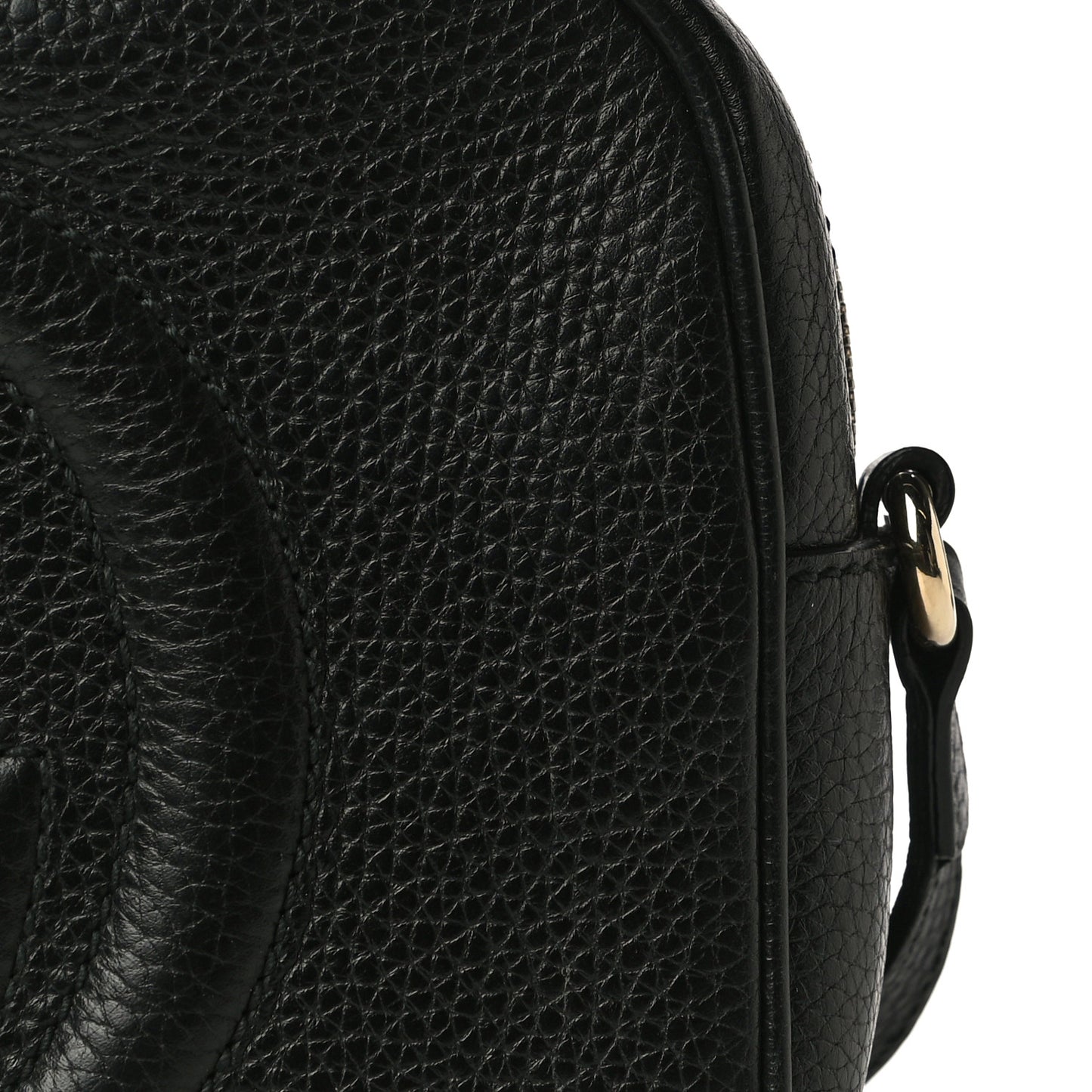 Pebbled Calfskin Small Soho Disco Bag Black