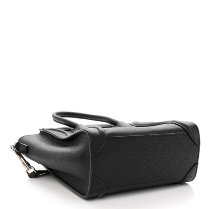 Celine Drummed Calfskin Nano Luggage Black 4 of 9