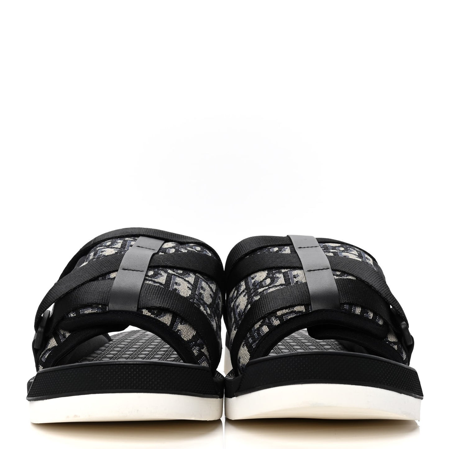 Oblique Jacquard Mens Alpha Sandals 45 Beige Black
