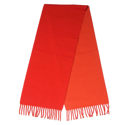 Hermes Cashmere Reversible Evelyne Scarf Rouge Pavot and Capucine 1 of 5