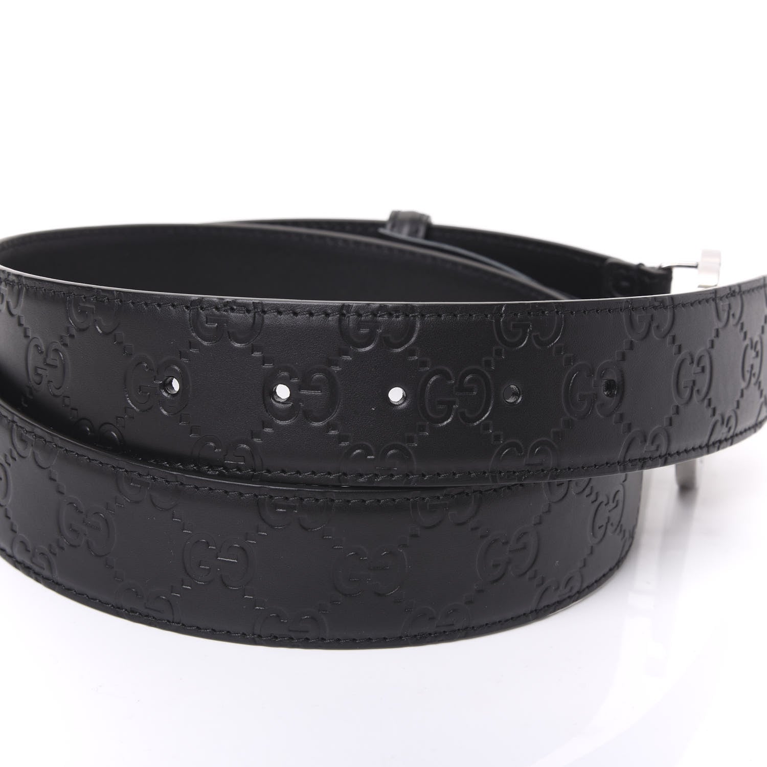 Gucci Guccissima Signature Interlocking G 40mm Belt 95 38 Black 5 of 5