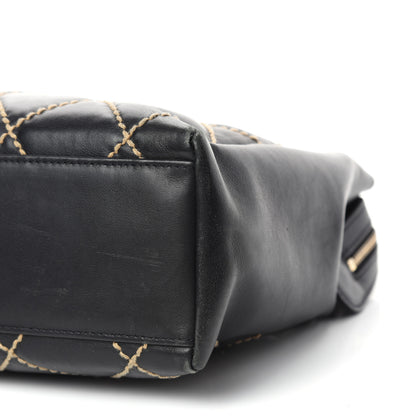 Chanel Calfskin Wild Stitch Shoulder Bag Black 8 of 10